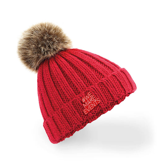 womens chunky pom pom beanie #wemakeevents