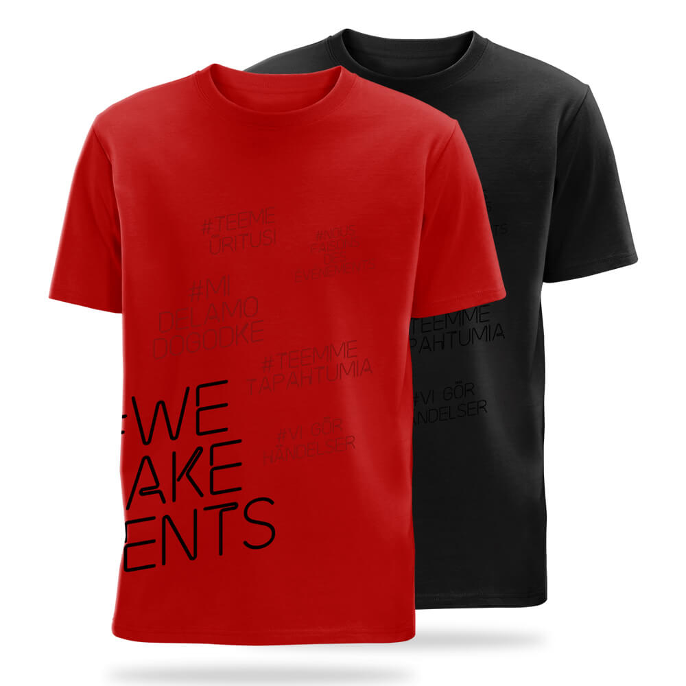 #we make events side print t-shirts