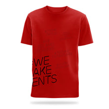 Load image into Gallery viewer, #we make events side print t-shirt red
