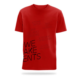 #we make events side print t-shirt red