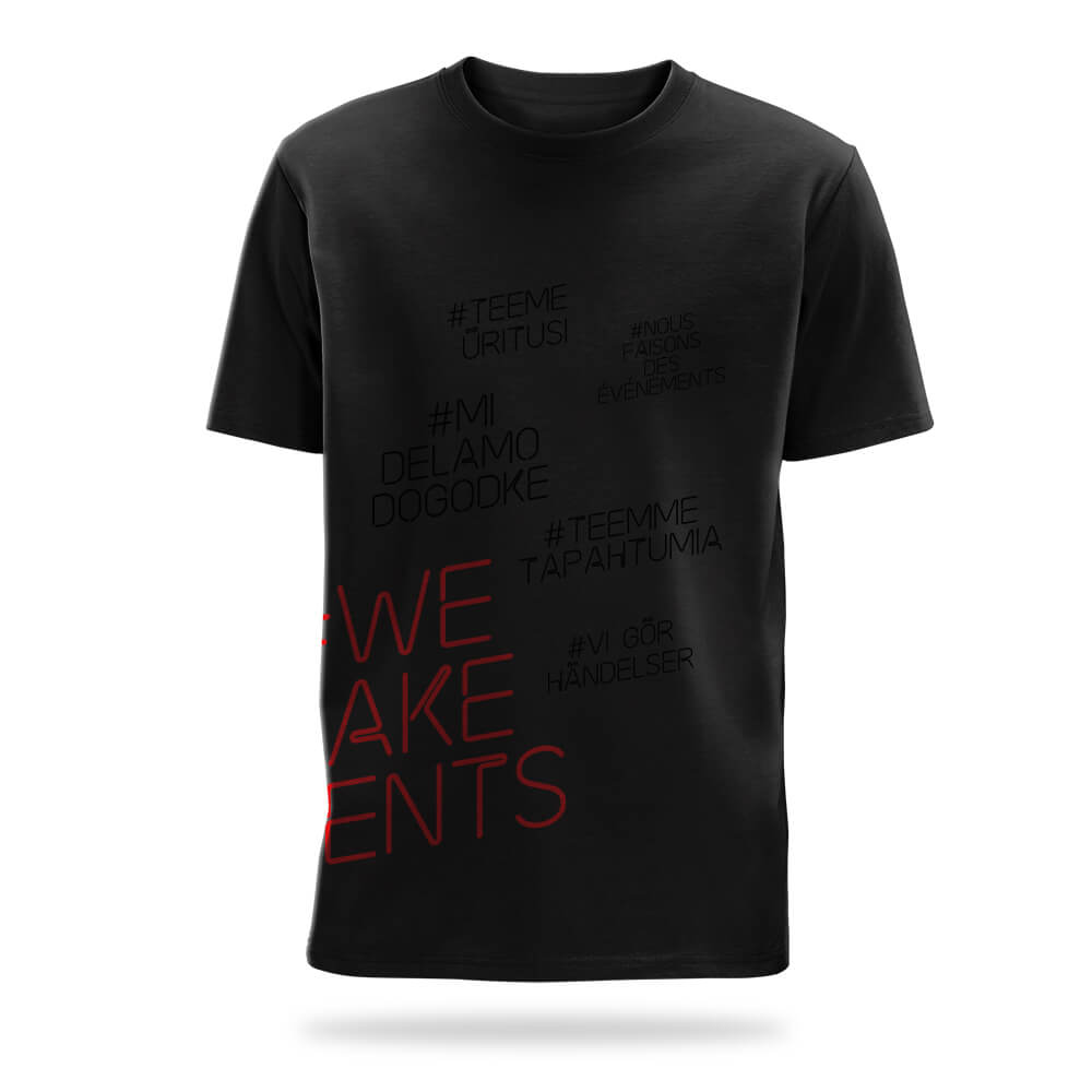 #we make events side print t-shirt